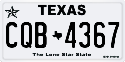 TX license plate CQB4367