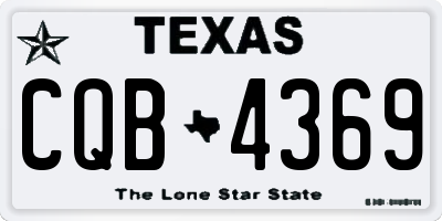 TX license plate CQB4369