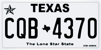 TX license plate CQB4370