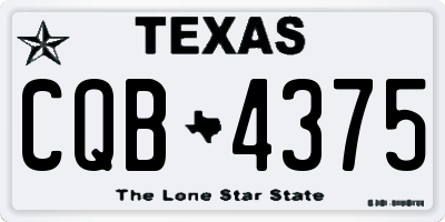 TX license plate CQB4375