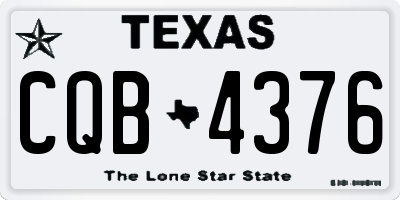 TX license plate CQB4376