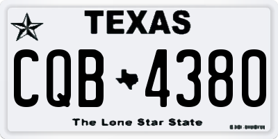 TX license plate CQB4380