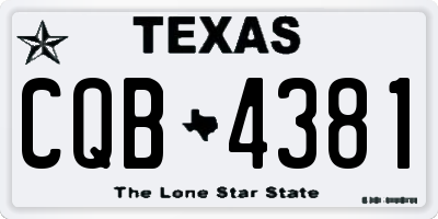 TX license plate CQB4381