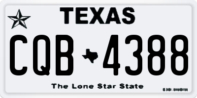 TX license plate CQB4388