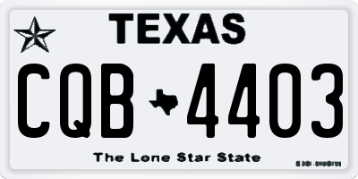 TX license plate CQB4403