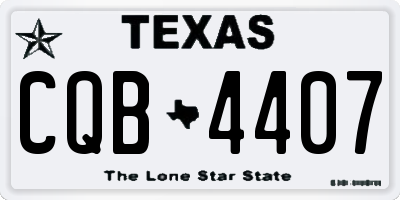 TX license plate CQB4407