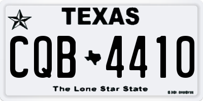 TX license plate CQB4410
