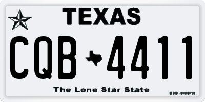 TX license plate CQB4411