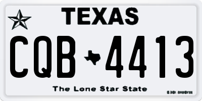 TX license plate CQB4413
