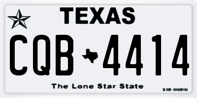 TX license plate CQB4414
