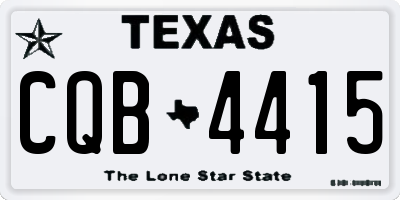 TX license plate CQB4415