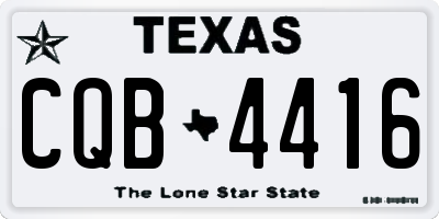 TX license plate CQB4416