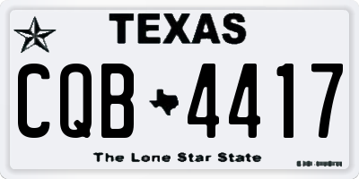 TX license plate CQB4417