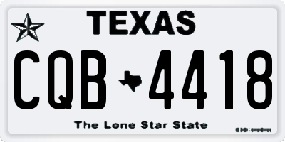 TX license plate CQB4418