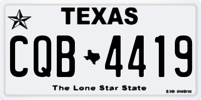 TX license plate CQB4419