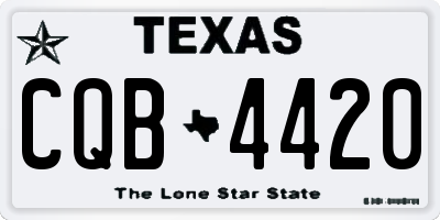 TX license plate CQB4420
