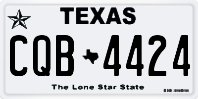 TX license plate CQB4424
