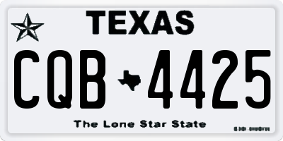 TX license plate CQB4425