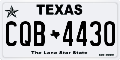 TX license plate CQB4430