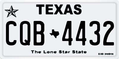 TX license plate CQB4432
