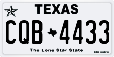 TX license plate CQB4433
