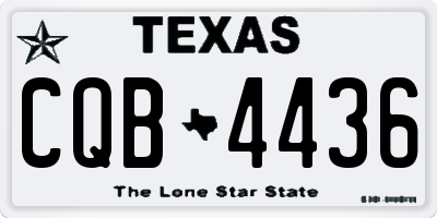 TX license plate CQB4436