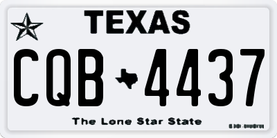 TX license plate CQB4437
