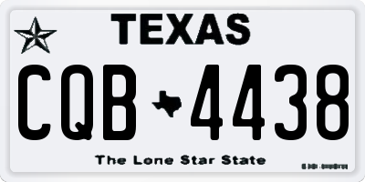 TX license plate CQB4438