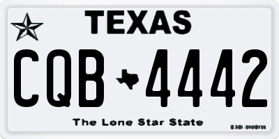TX license plate CQB4442