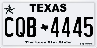 TX license plate CQB4445