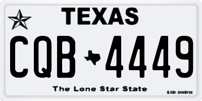 TX license plate CQB4449