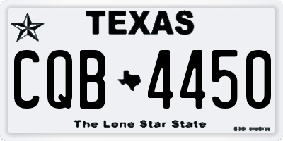 TX license plate CQB4450
