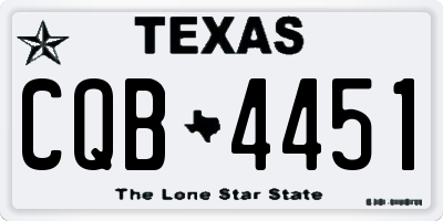 TX license plate CQB4451