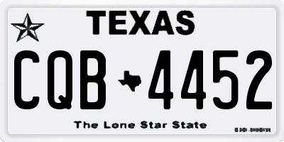 TX license plate CQB4452