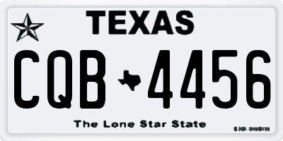 TX license plate CQB4456