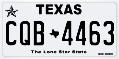 TX license plate CQB4463