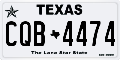 TX license plate CQB4474
