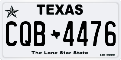 TX license plate CQB4476