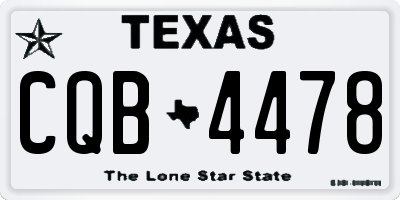 TX license plate CQB4478