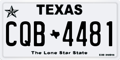 TX license plate CQB4481