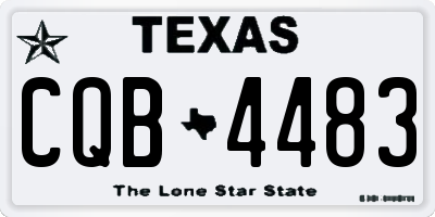 TX license plate CQB4483