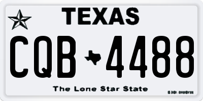TX license plate CQB4488