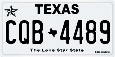 TX license plate CQB4489