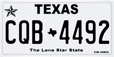 TX license plate CQB4492
