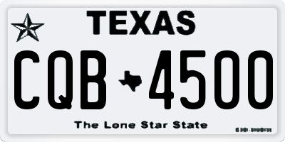 TX license plate CQB4500