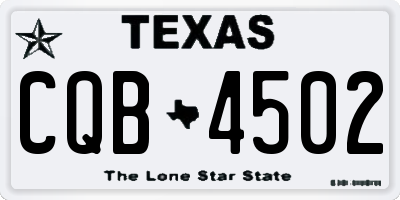TX license plate CQB4502