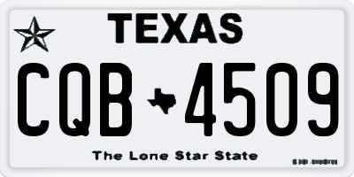 TX license plate CQB4509
