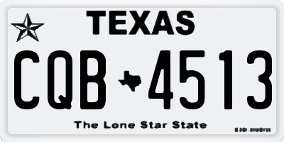 TX license plate CQB4513