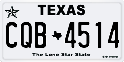 TX license plate CQB4514
