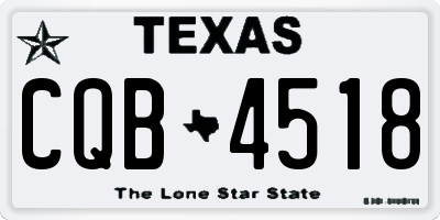 TX license plate CQB4518